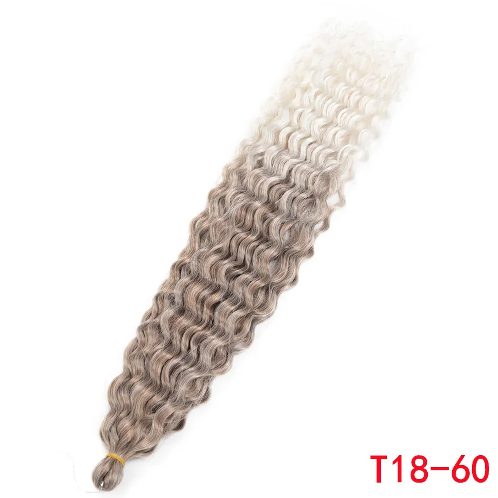 Ariel afro Curl Water Wave Braiding Hair Synthetic Crochet Blonde Pink Ombre