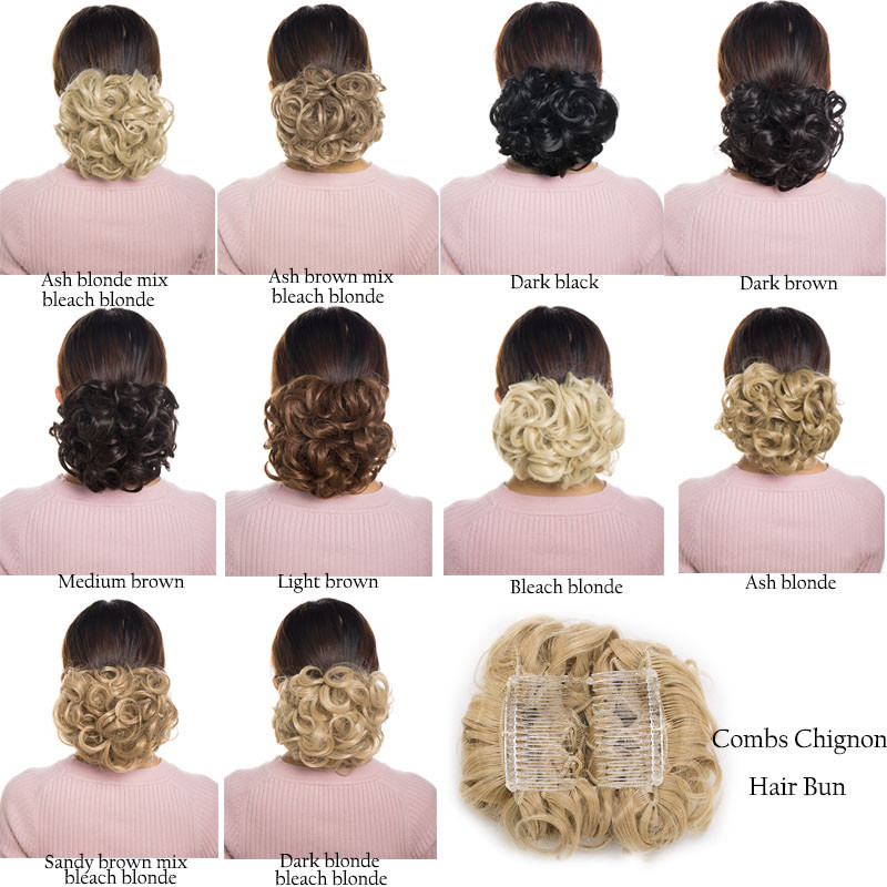 MEGA LARGE THICK Curly Chignon Messy Bun Updo Clip in Hair Piece Extensions Kl2