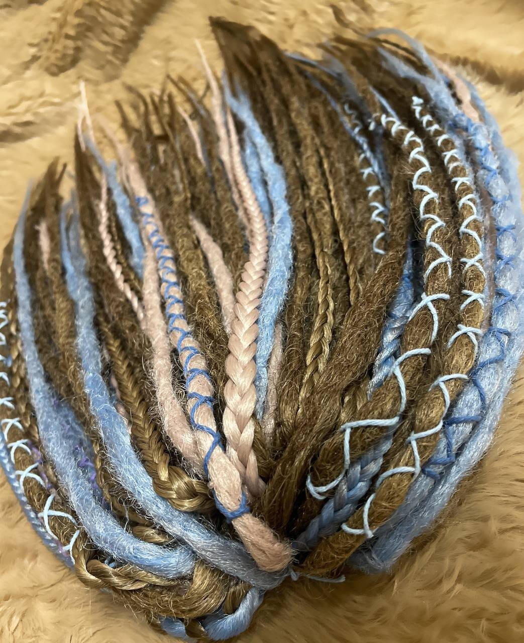 Dreadlock Set – 50 Pieces, 45cm Long Crochet dreadlocks and braids brown,blue