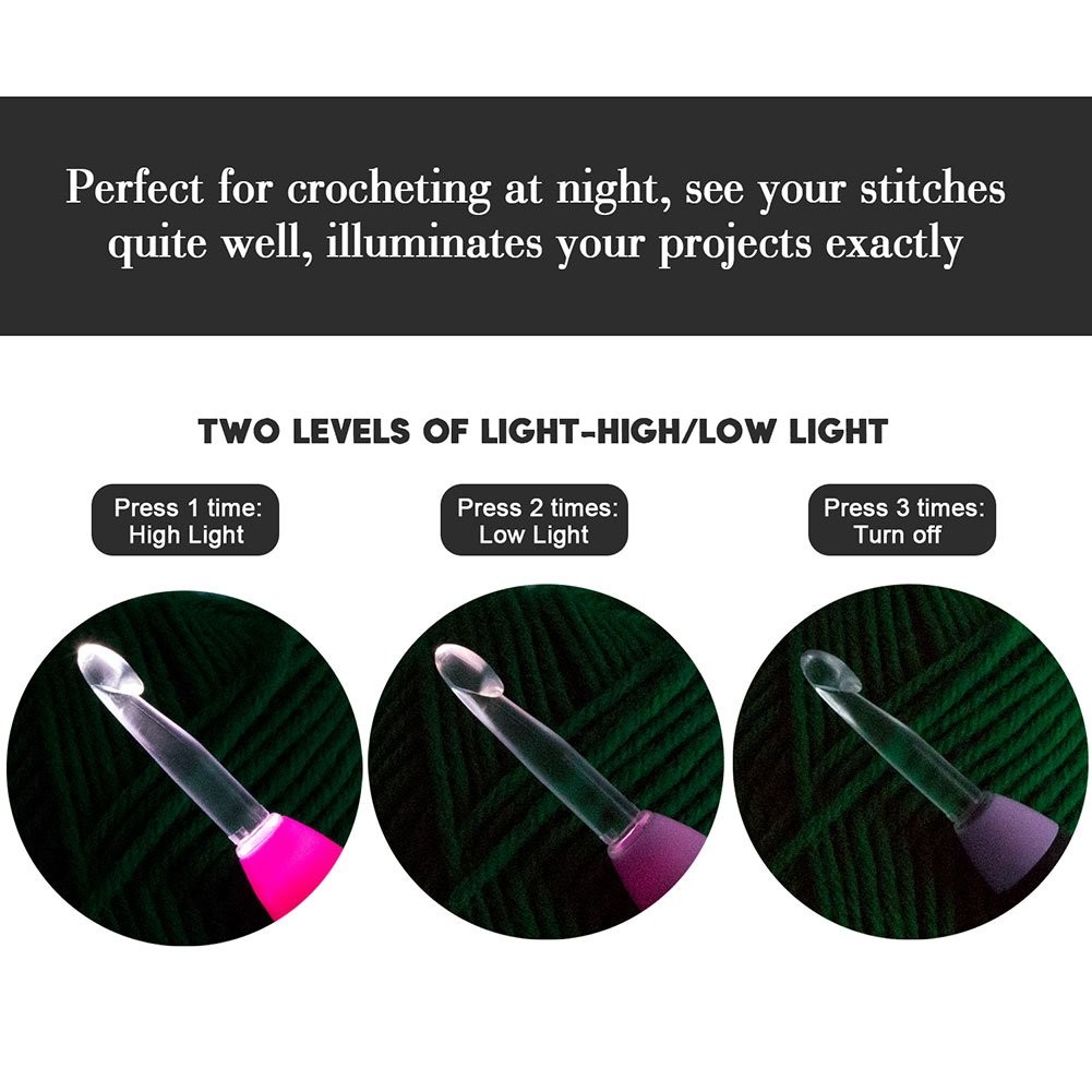 Vidillo Crochet Hooks 2.5,3.0,3.5,4.0,4.5,5.0,5.5,6.0,6.5 millimeters, Purple