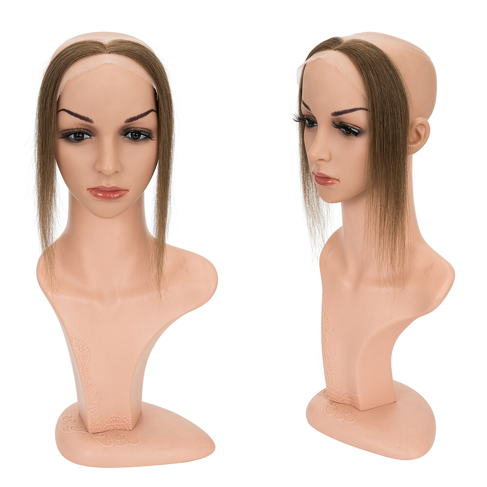 Frontal Hairpiece for Women Human Hair Extensions Thin PU Skin Lace Base Toupee