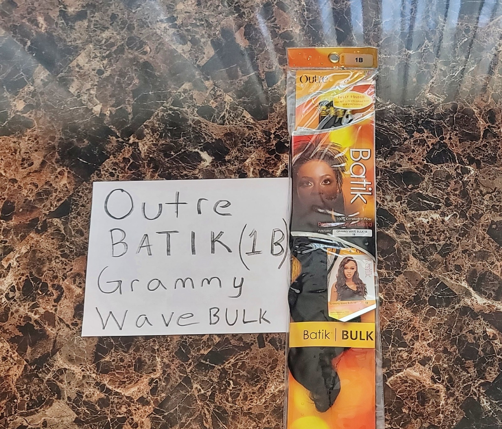 Outre Batik Grammy Wave Color 1B BULK Crochet Extensions 18 Kanekalon Fiber Hair