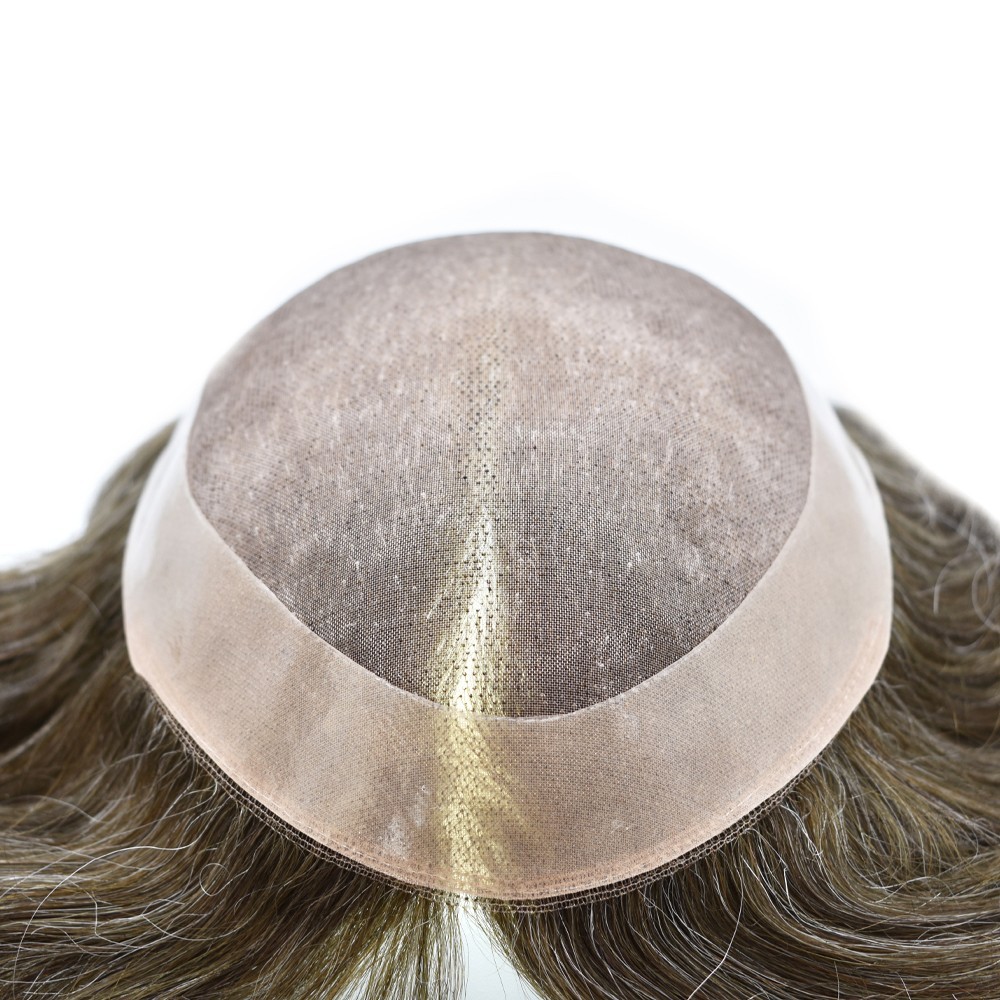 Mens Toupee Hairpiece Fine Mono Hair System Replacements Poly Skin Pu Mens Wigs