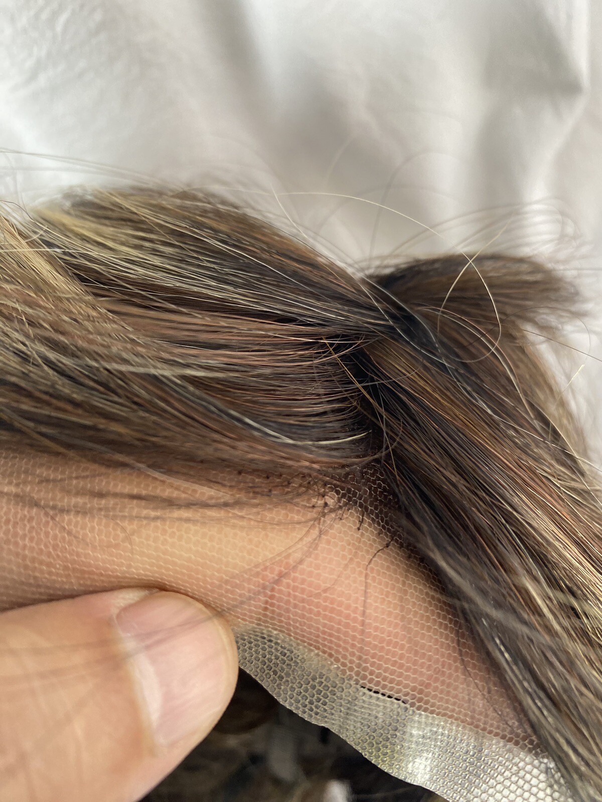 100% Human Hair Wig Short Bob Swiss Lace Hand Knotted With Wefts Back