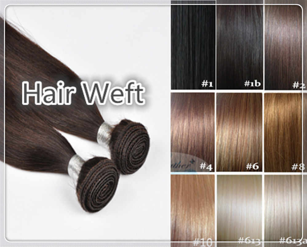 18″ Indian Human Remy 6A Hair Extension Weft Black/Brown/Blonde Double Drawn 50g