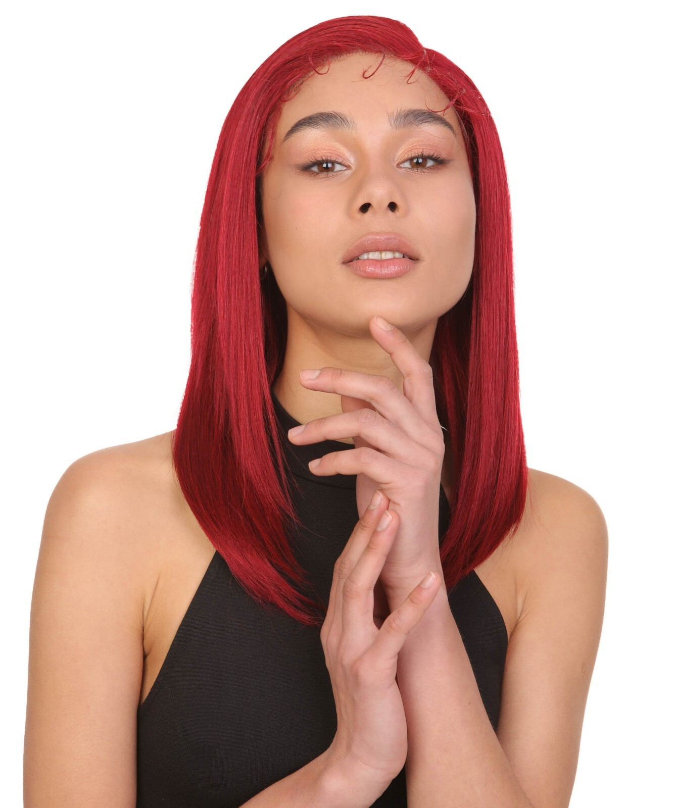 LUXLUXE Gabriell Straigh 18 inch Lace Front Wig, High Temperature Fiber, BL-0163