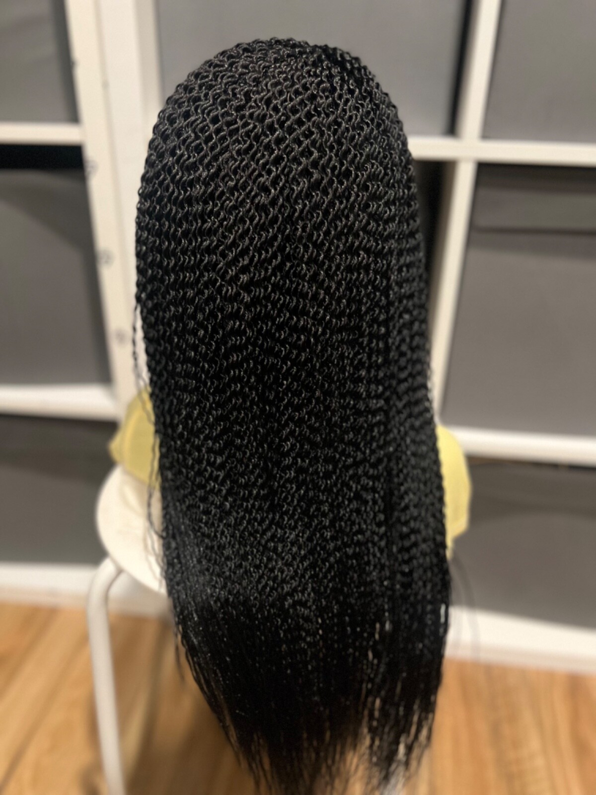 Braided Water melon Wig. Made on a full lace wig.length is 24inches Long.black.