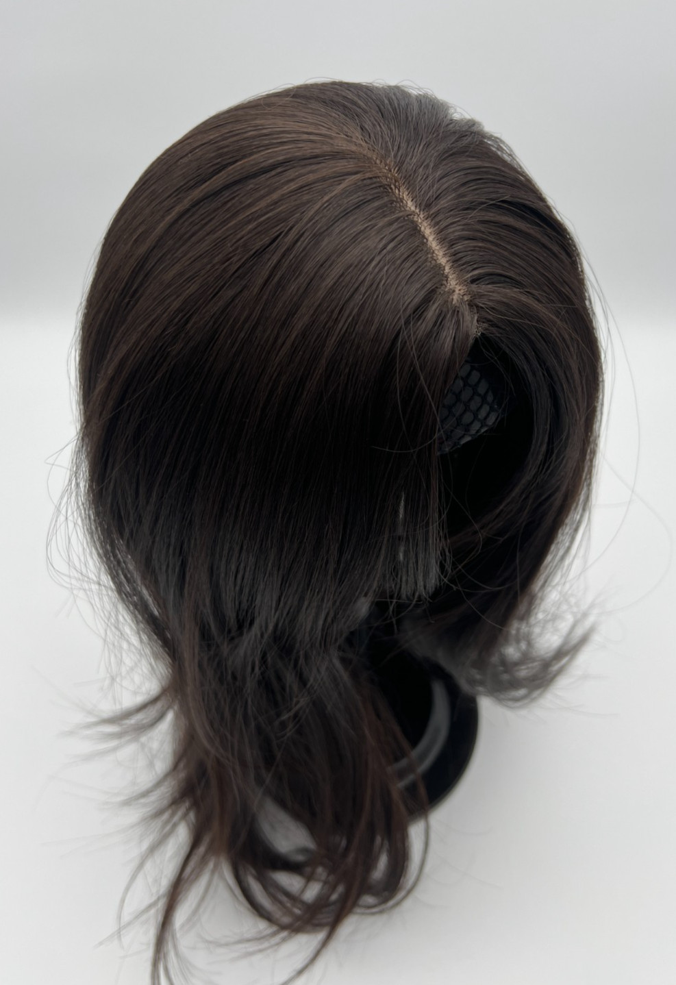 Black w/ Dark Brown Shade Long Straight 18in Women Premium Hair Topper