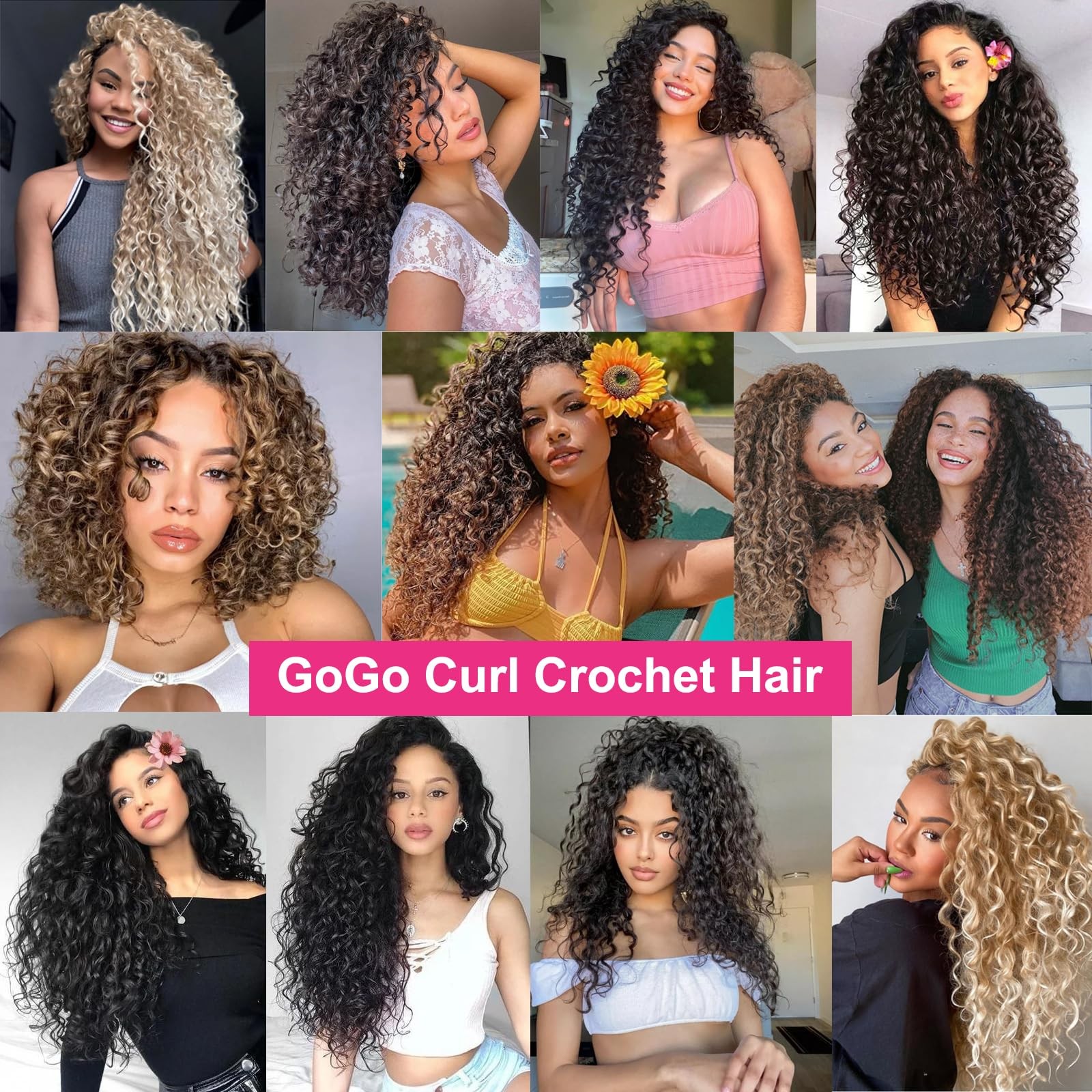 Union Beauty Gogo Curl Crochet Hair 18 Inch Deep Wave Crochet