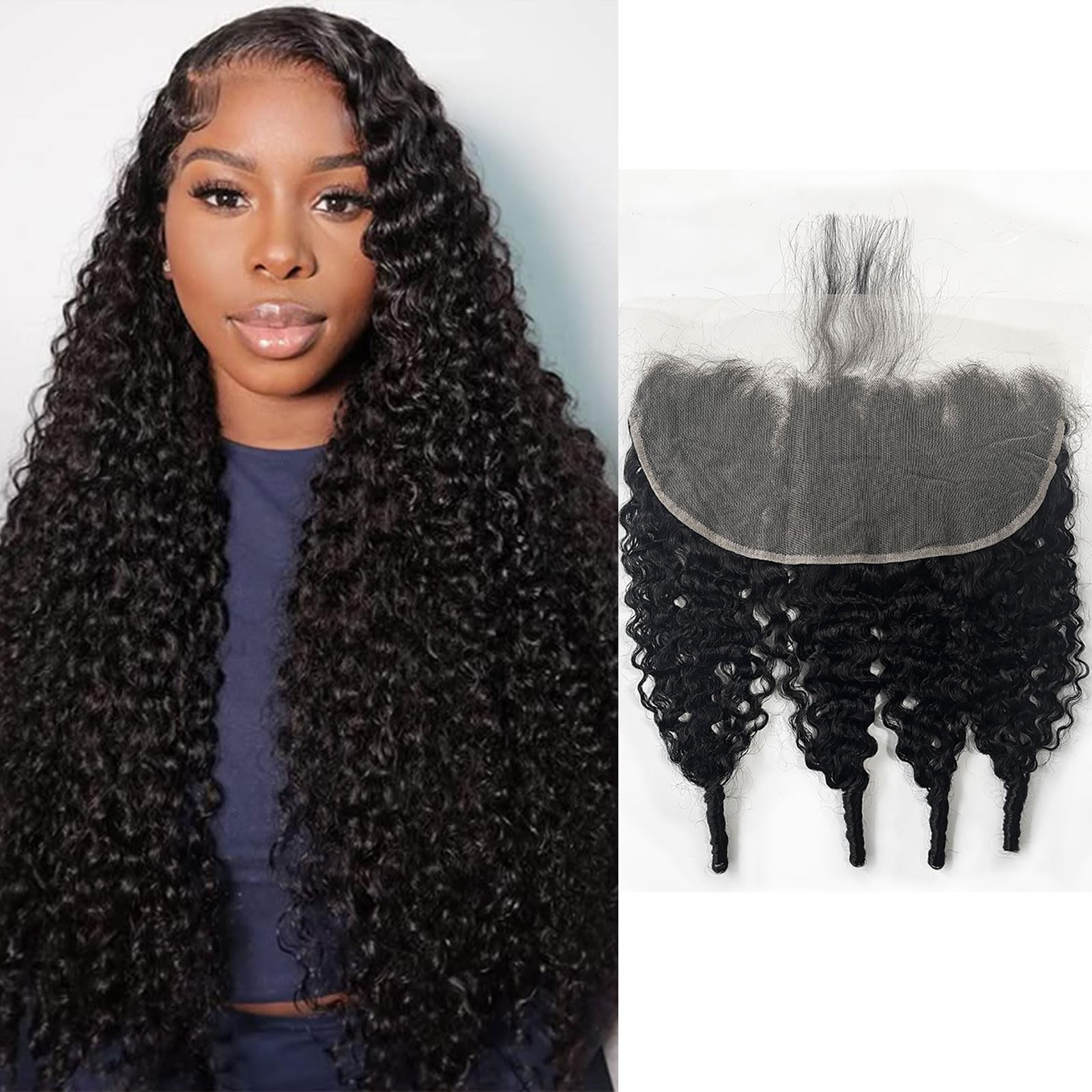 Mootaful Hd Lace Frontal 13X6 Transparent Lace Ear To Ear 20 Inch Burmese Curly