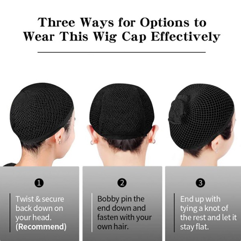 1 Pcs Wig Caps Black Hair Net Stretch Mesh Two End Universal Caps Free Size