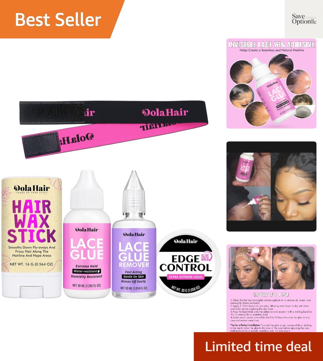 Lace Wig Glue Kit – Waterproof Lace Front Adhesive for Wigs Glue Kit-5pcs