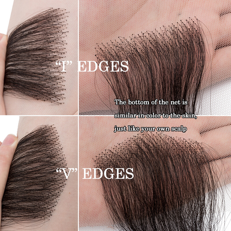 Lace Edges Baby Hair 100% Virgin Human Hair Fake Edges Reusable Hairline Pieces