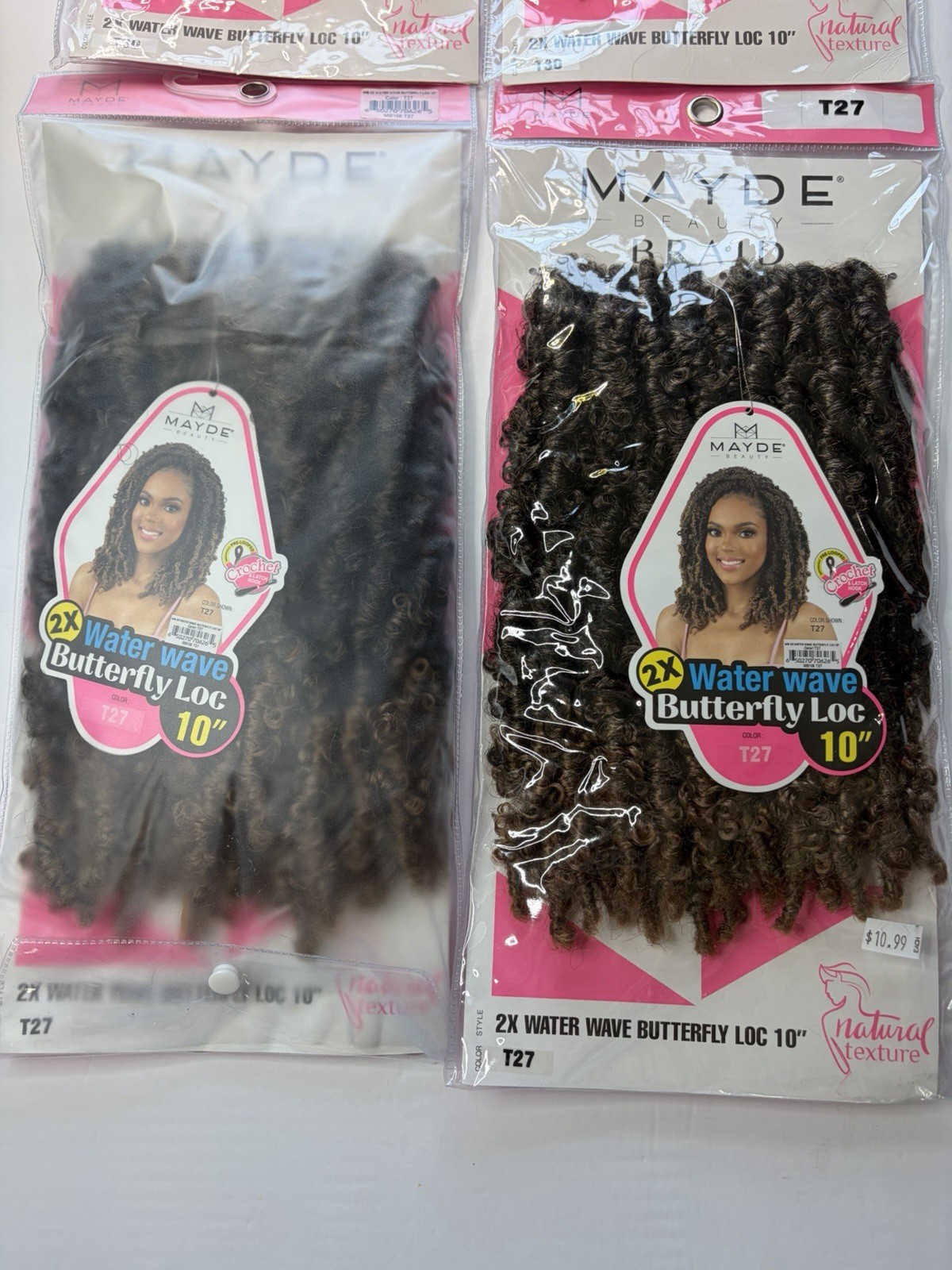 Mayde Beauty Braid 2X Water Wave Butterfly Loc 10″ Mixed Lot of 4 Crochet Hair