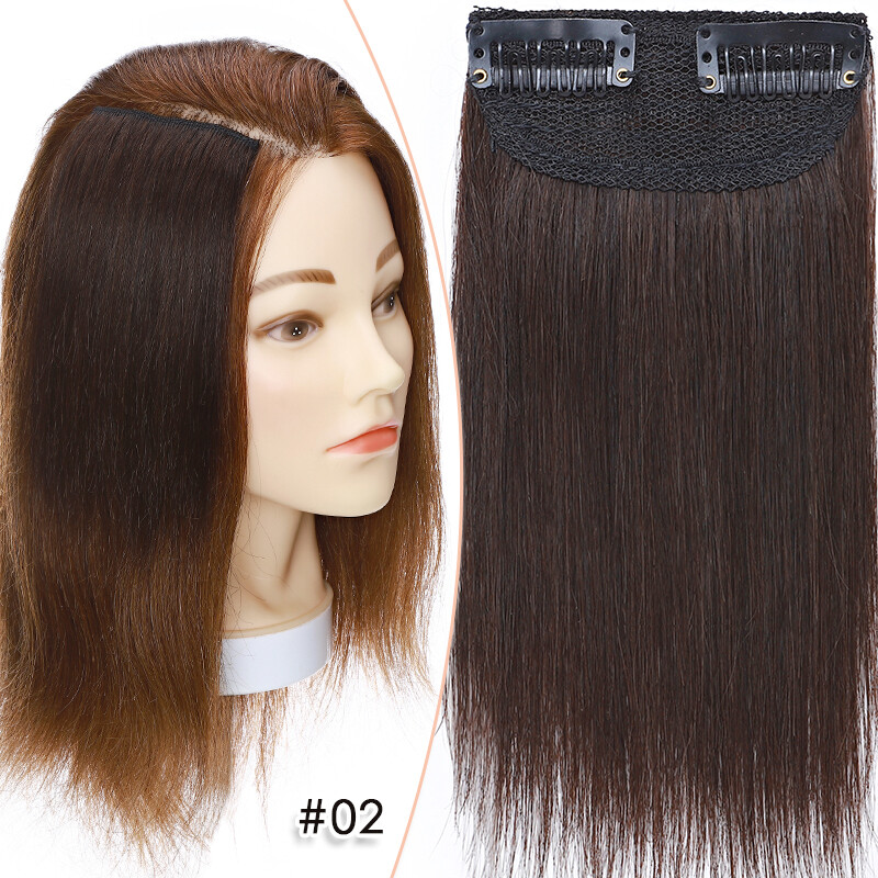 Hair Extensions Clip In Real Human Hair Pieces 1/2PCS Hairpin Patch Short Fluffy