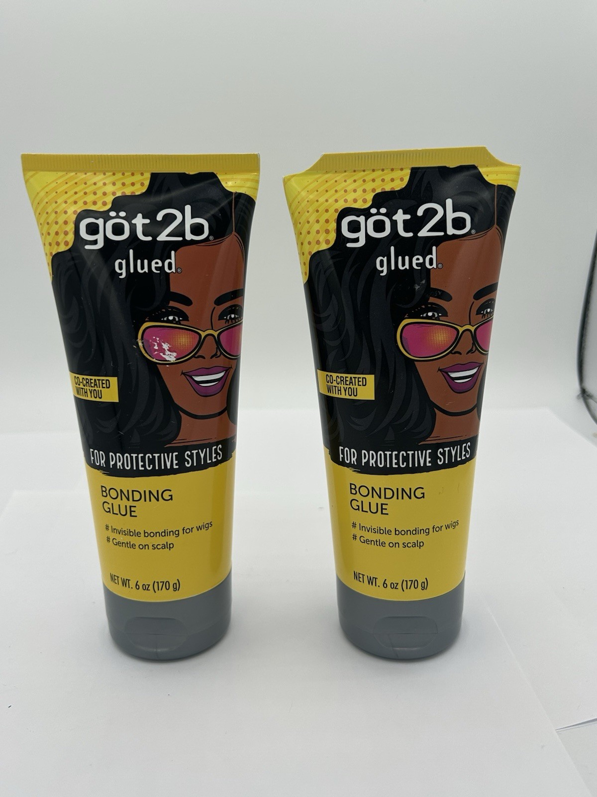 Lot Of 2 Got2b Glued BONDING GLUE For-Protective Styles WIG GLUE Got 2b 6oz NEW