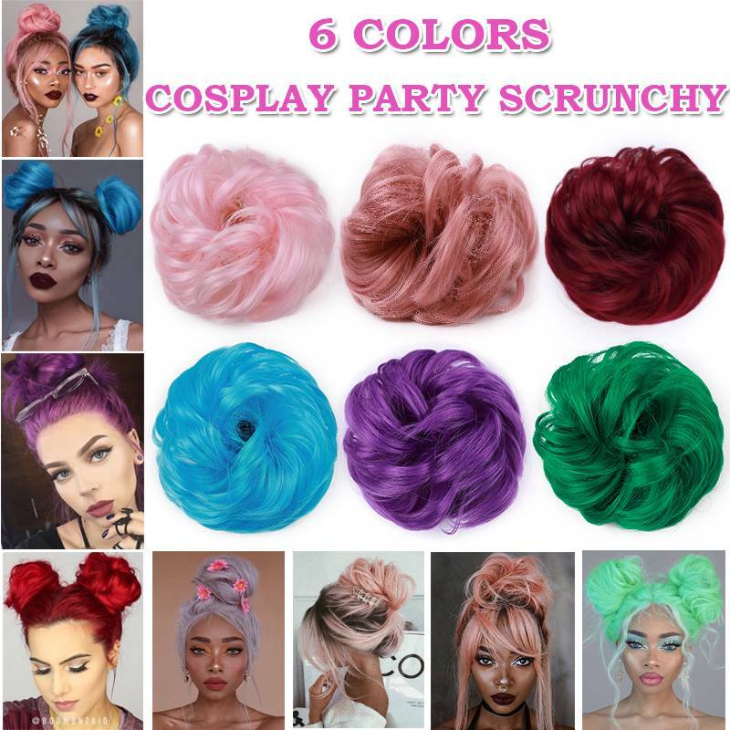 Natural Small Hair Scrunchie Wrap Curly Messy Bun Updo Hair Extensions 25-45g