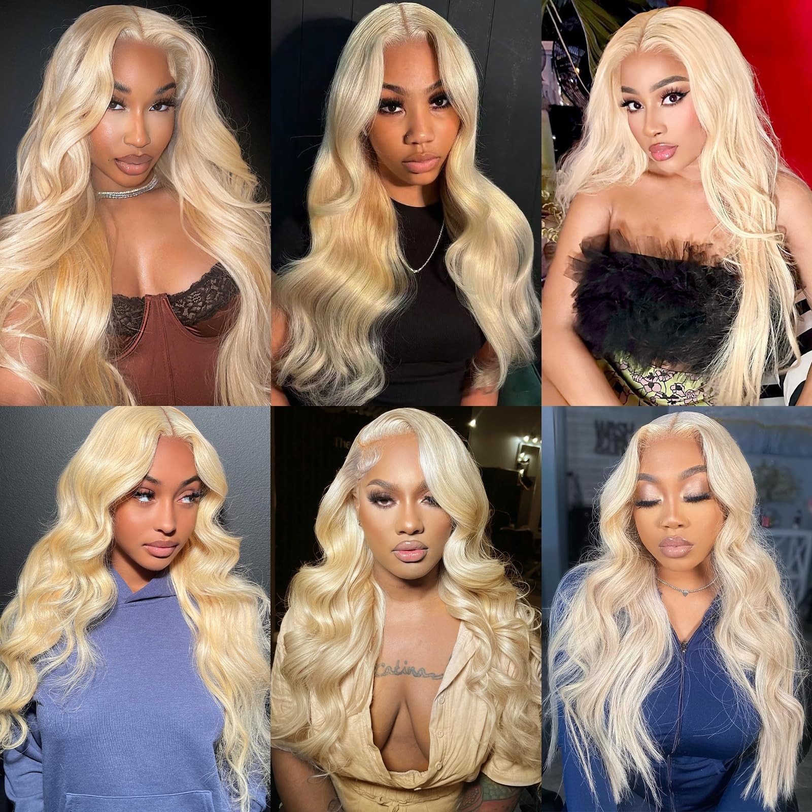 613 Body Wave Blonde Hair Extensions 18 20 22 Inch 100% Human Hair Bundles, No S