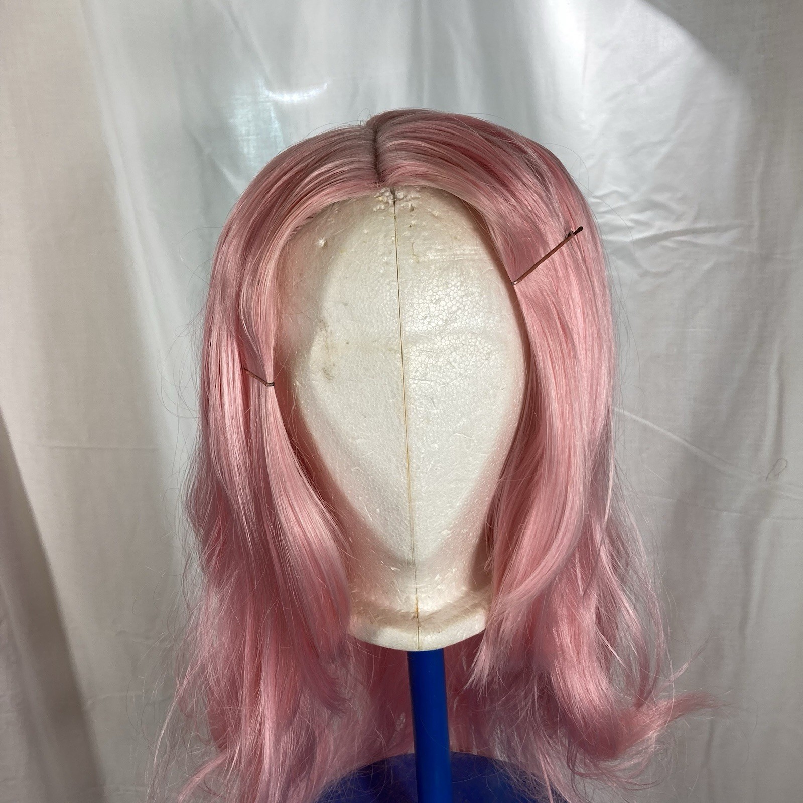 Cosplay Wigs, Set of 4 (Gold, Pink, Gray, Amber), Plus Stand (made by Dad)