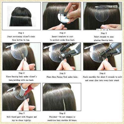 25 Pre Bond Glue U Tip Straight Remy Human Hair Extensions Strawberry Blonde #27