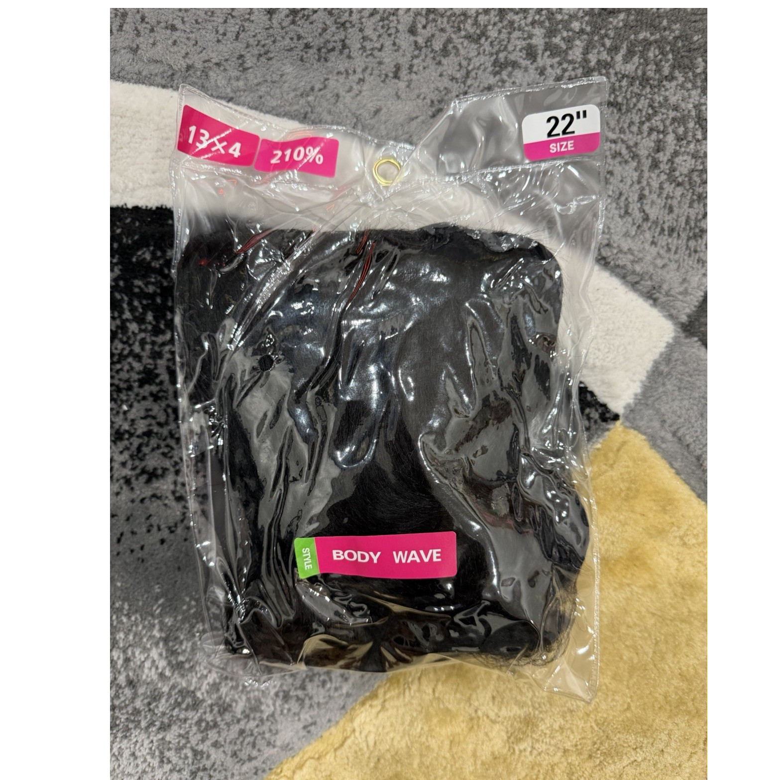 Synthetic Weft Hair Extensions Body Wave Black Heat Resistant, 4 Pack, 22 in