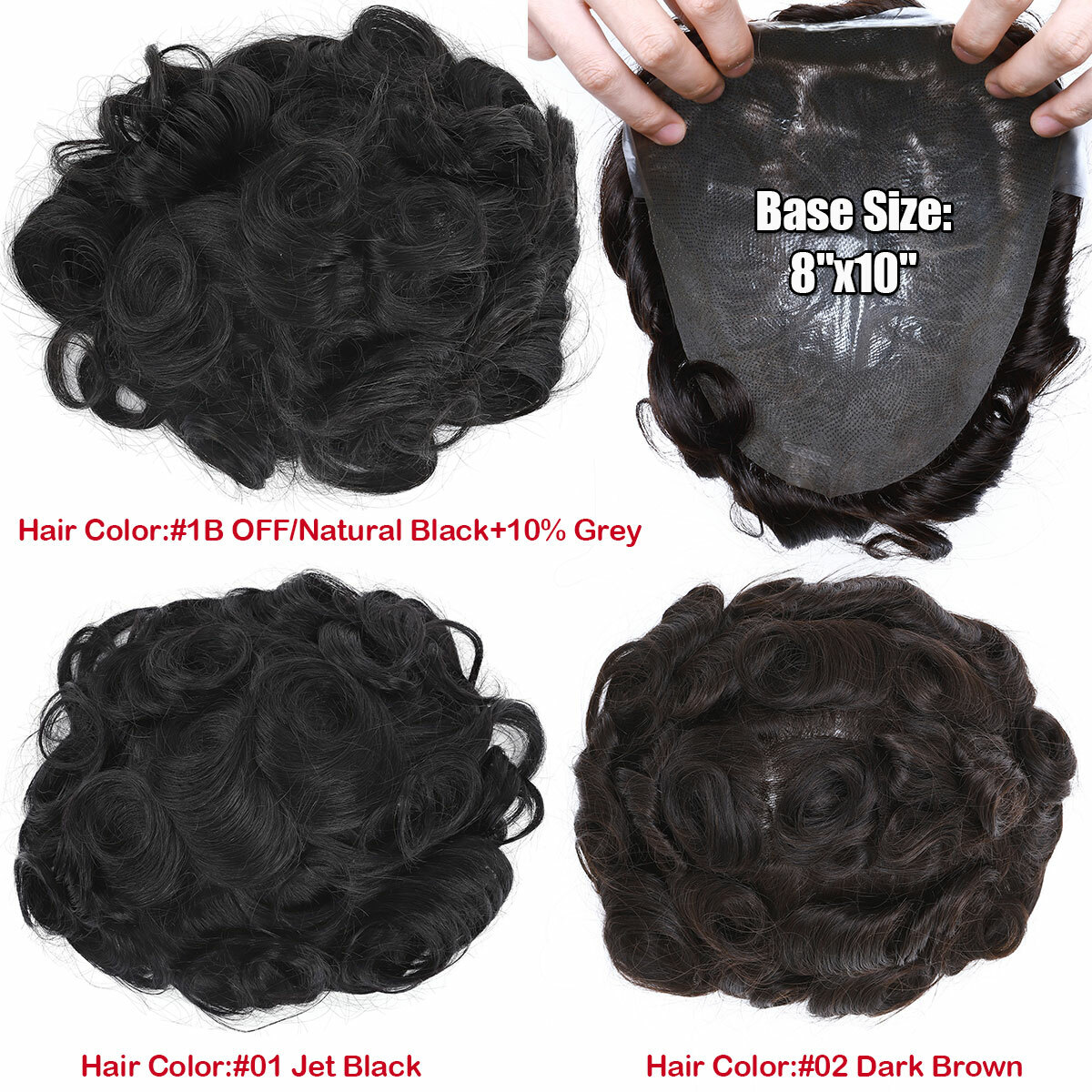 Natural Mens Toupee Hairpiece Remy Human Hair Replacement System Hairpiece Wig X