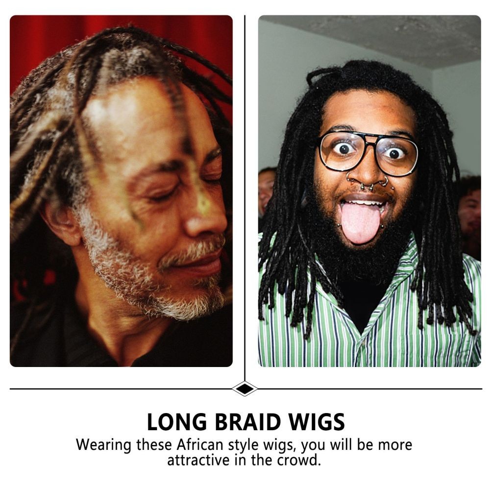 3 Pcs African Wigs Universal Head-wears Short Dirty Braids Human Hair Braided