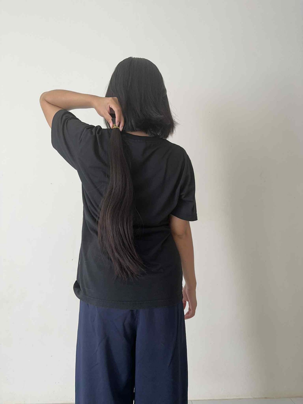 18″ 91g Virgin Natural Black Human Hair Ponytail Unprocessed A116