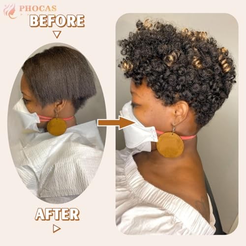 10” 3Packs Short Curly Crochet Hair 10 Inch 6mm-3Packs 1B/30 Black to Brown