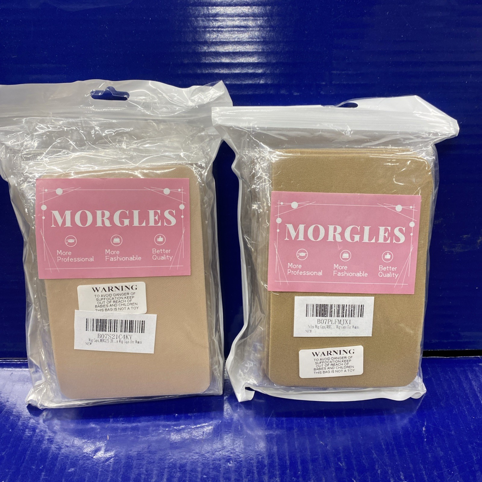 MORGLES Wig Caps, 20 Pcs Stocking Stretchy Nylon Nude + Beige Wig