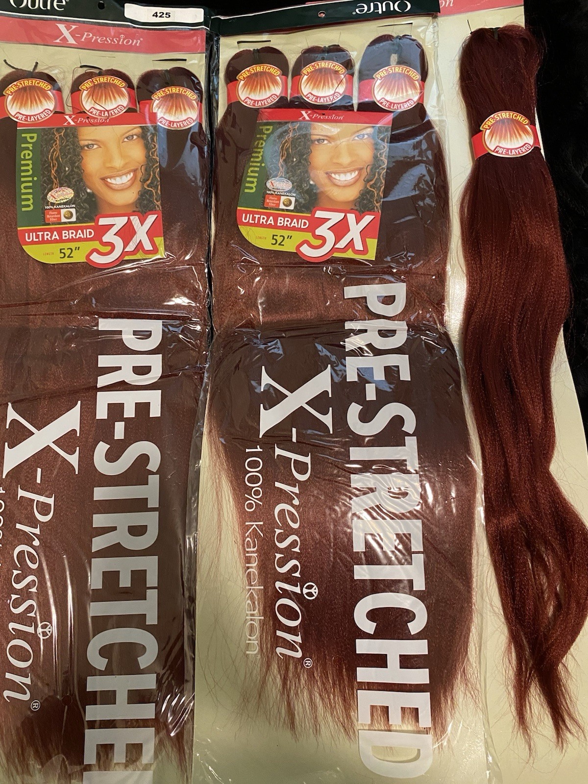 X-Pression 3X Pre-Stretched Pre-Layered Kanekalon Braid 52in Extension