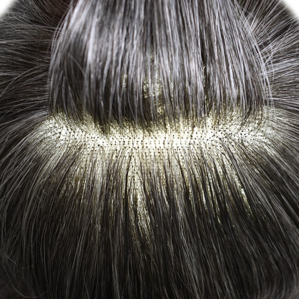 Mens Toupee Hair Replacement System Lace Front Mono Skin Human Hair Pieces US