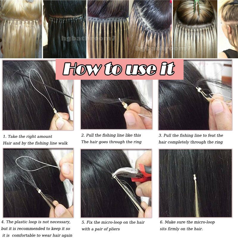 Thick 100G Easy Micro Loop Ring Remy Human Hair Extensions Beads I Tip Blonde 1G