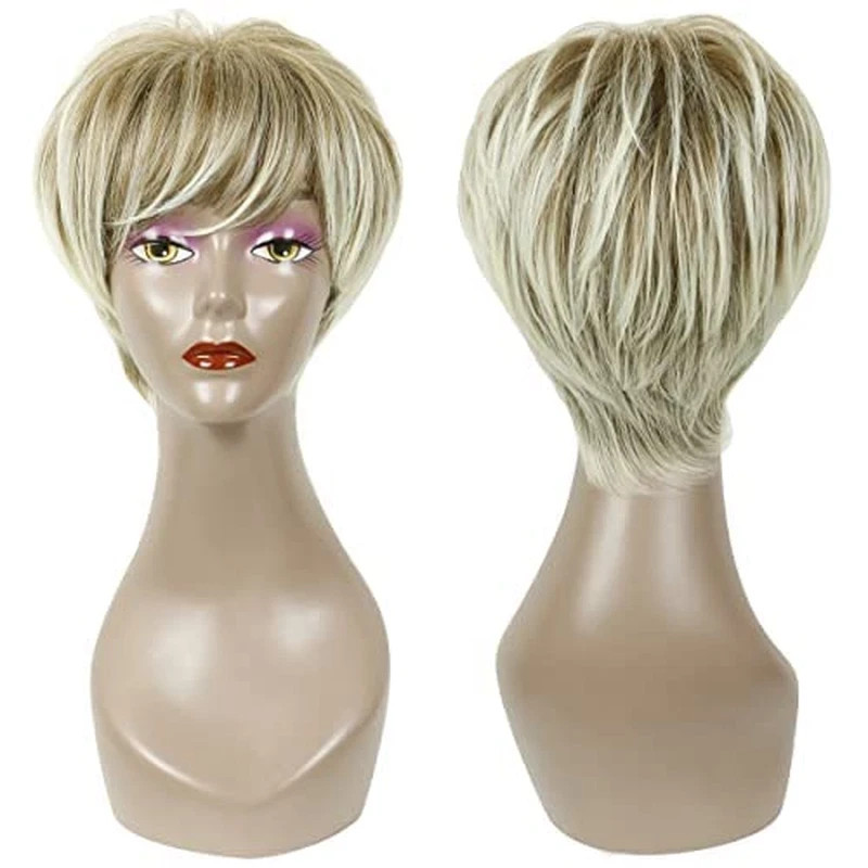 Pixie Cut Wigs Short Stylish Fluffy Layer Wig None Lace Replacement Wig with Ban