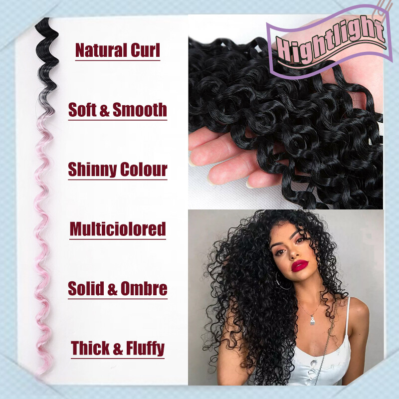 Afro Deep Water Wave Packs Crochet Braids Hair Extensions Kinky Curly Hairpiece