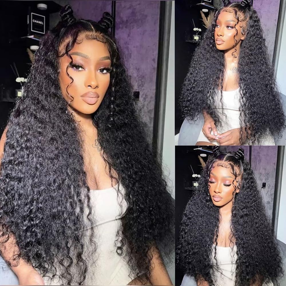 30″ 13×6 Deep Wave Lace Front Wig – 200% Density, 100% Human Hair, Glueless, No