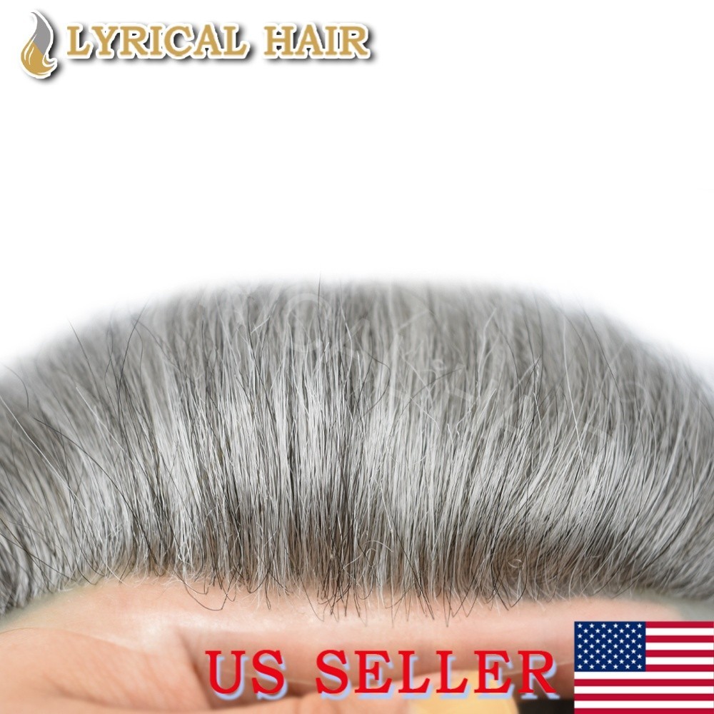 Lyrical Hair Mens Toupee French Lace&PU Human Hair Replacement System Hairpiece