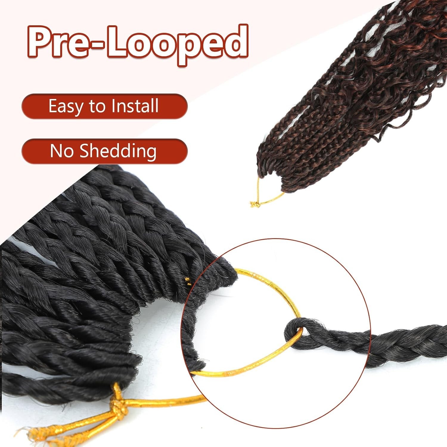 8 Packs Goddess Box Braids Crochet Hair-14 Inch Crochet Box Braids Pre-looped…