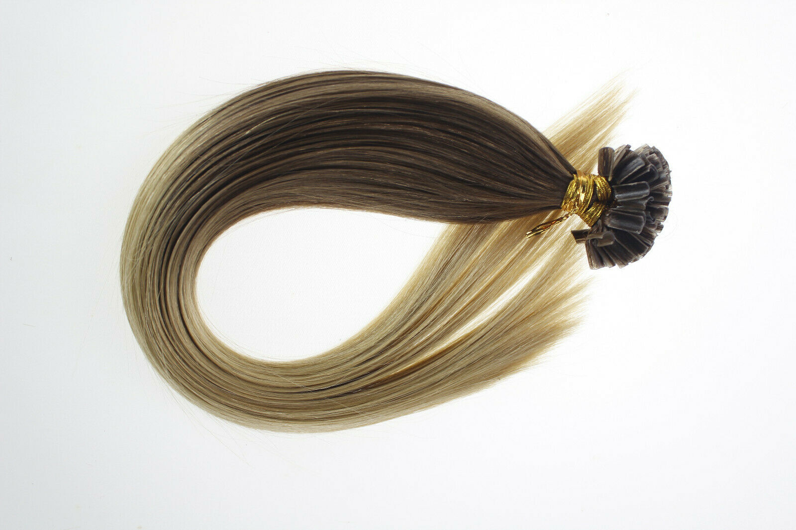 Keratin Bonded Nail U Tip Remy Human Hair Extensions Highlight Blonde Thick 100g