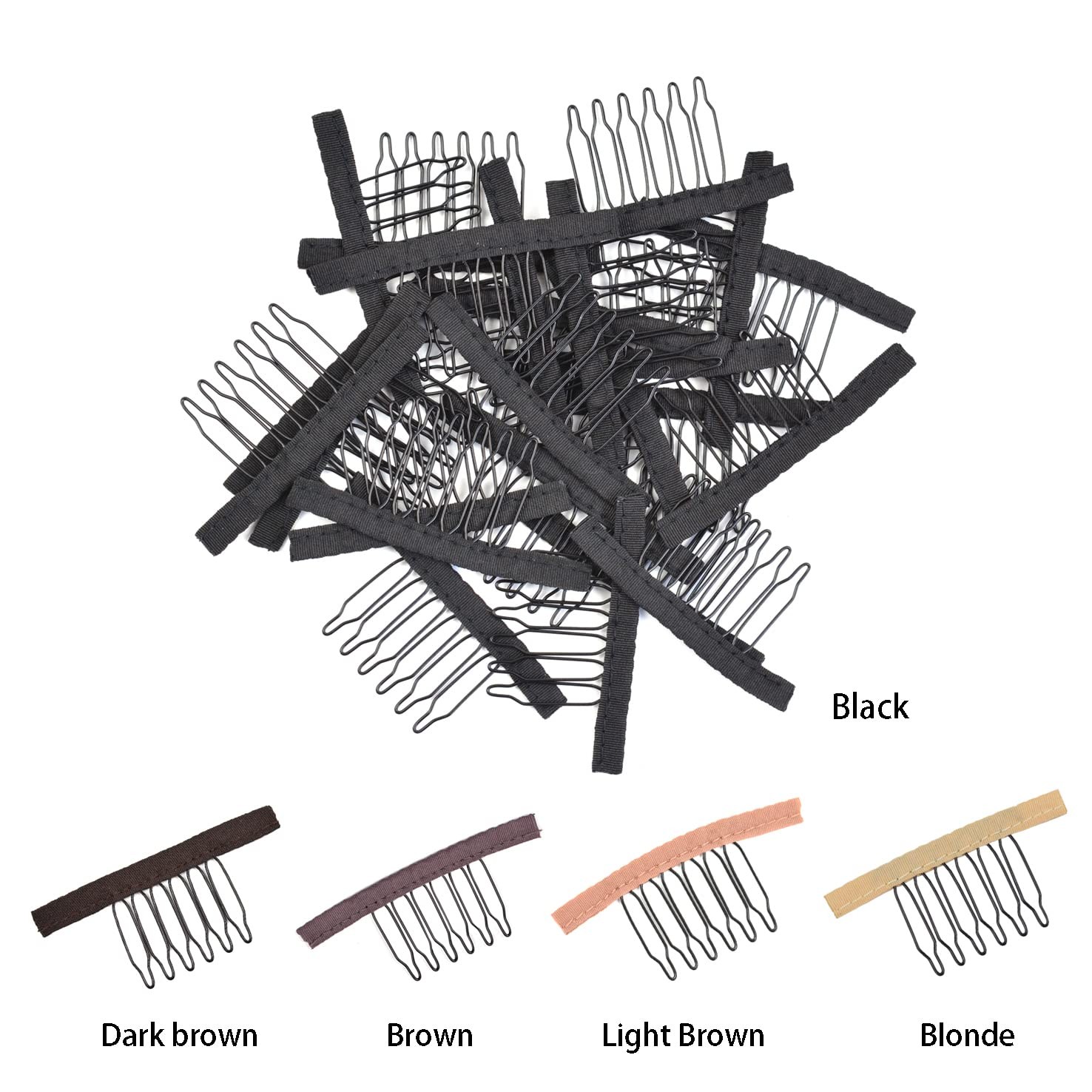 24 Pcs Wig Combs to Secure Wigs 6Teeth Wig Cap Clips Hair Accessories Tools