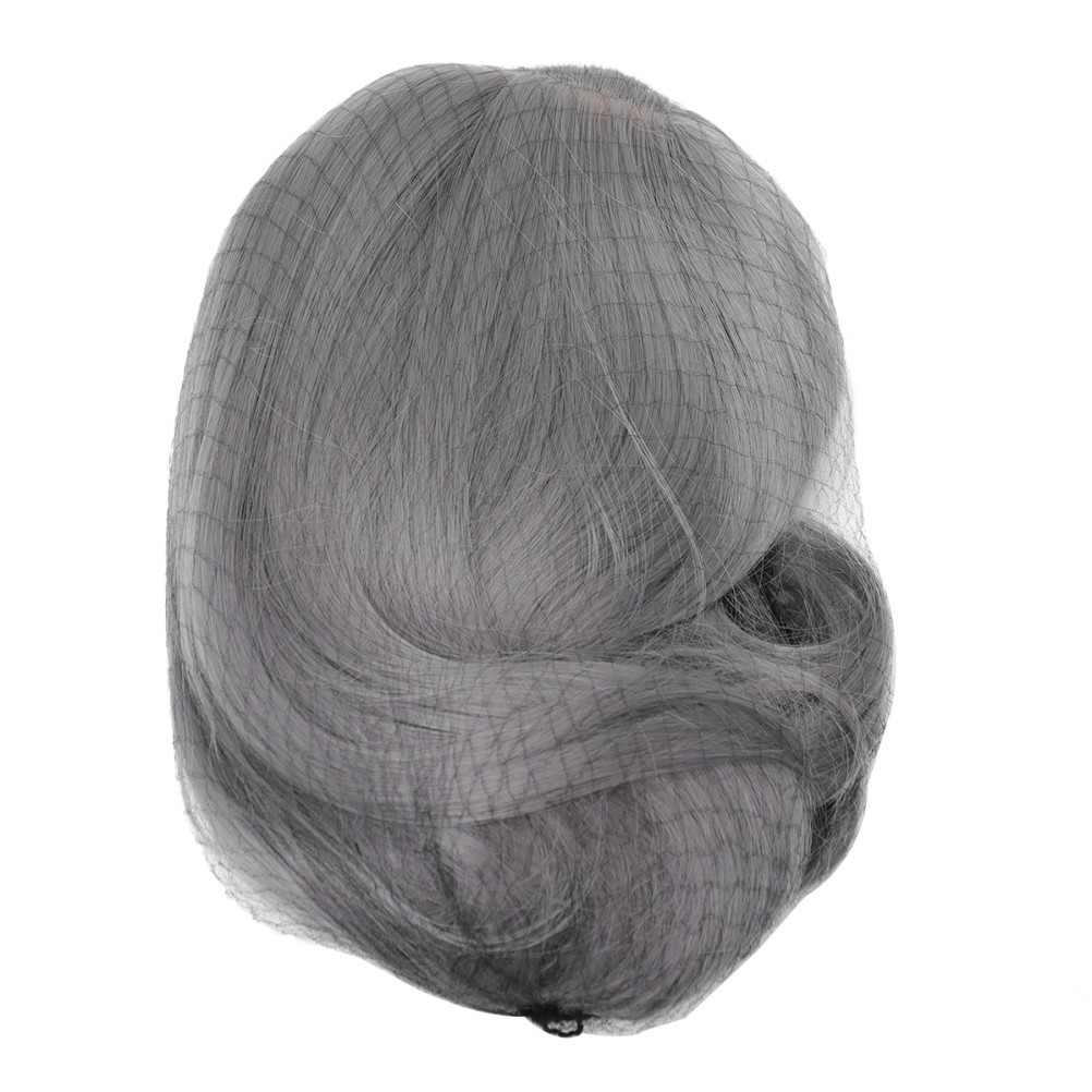 1Pcs Realistic Grey Bob Hair Wig Lace Front Durable Synthetic Wig for Women