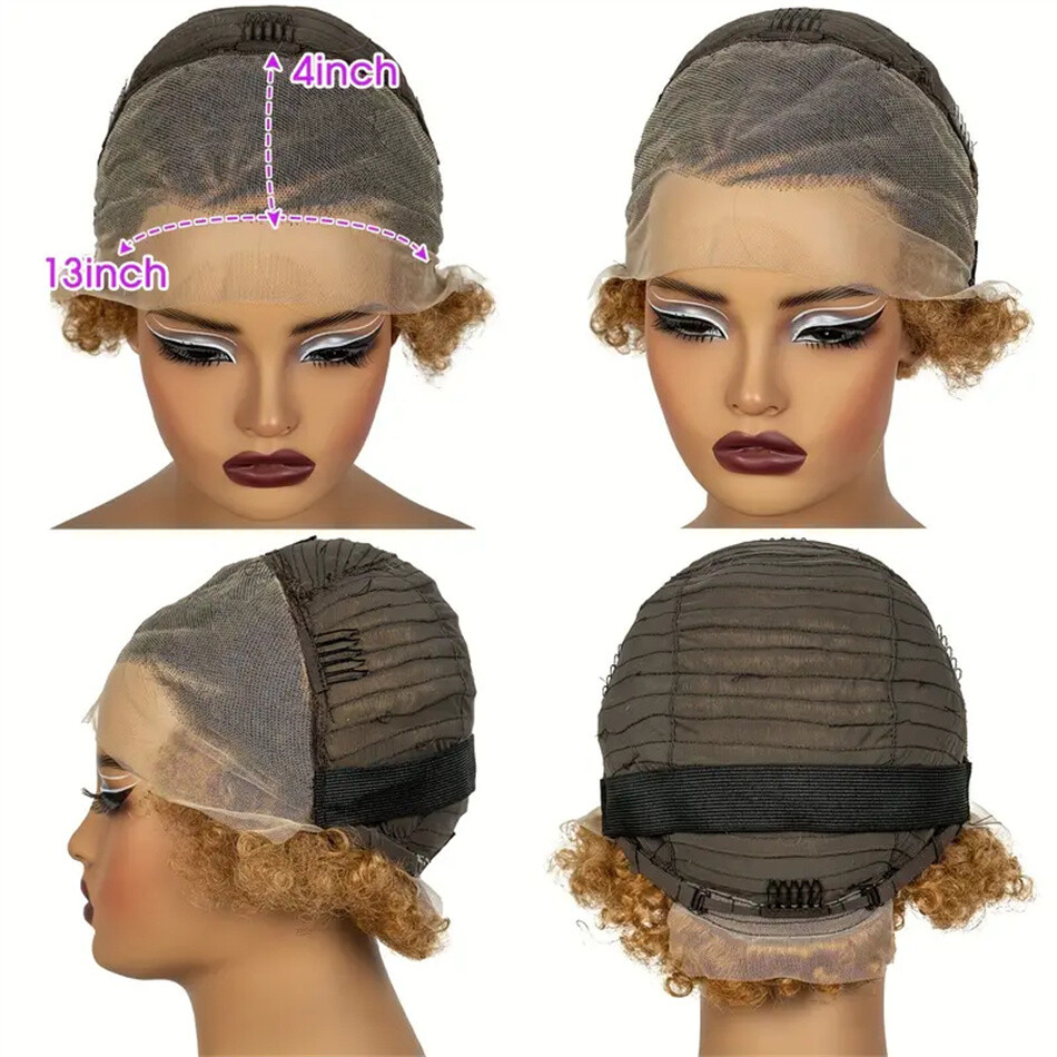 Afro Kinky Curly 13X4 Lace Front Wig 200% Density Human Hair Wig
