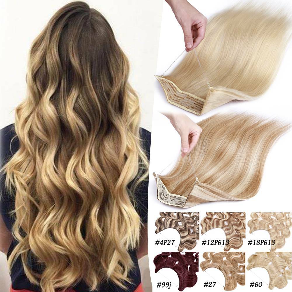 100% Russian Wire In Virgin/Remy Human Hair Extensions 18 20 Headband THICK 110G