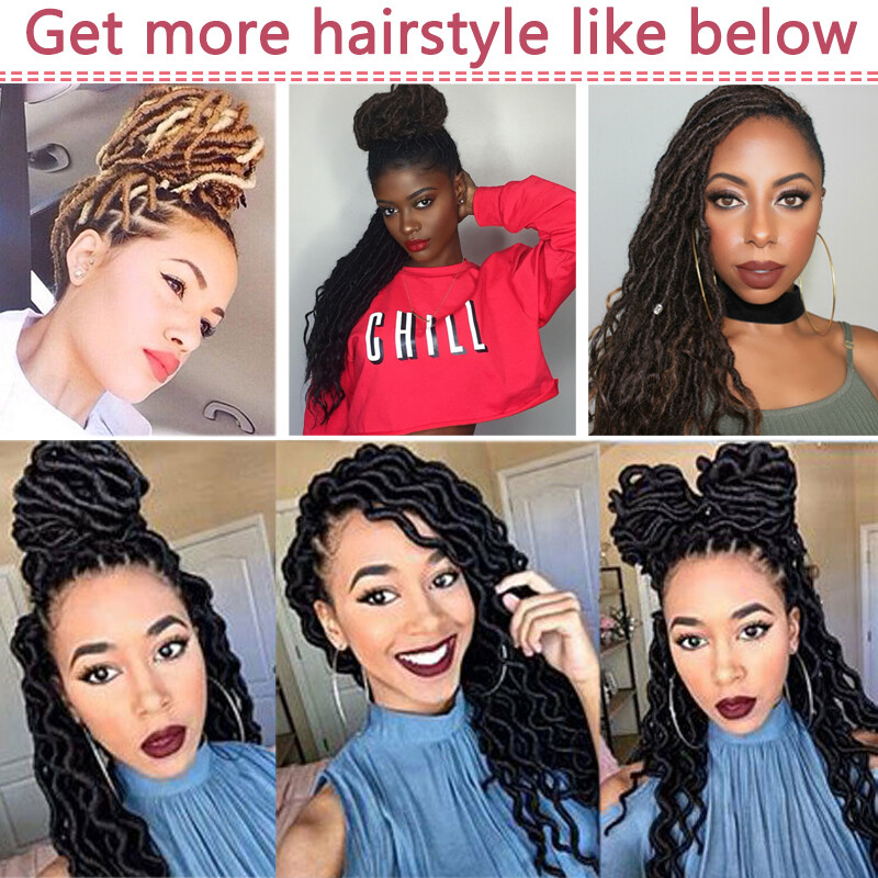 5 Pack = 120s Goddess Faux Locs Dreadlocks Twist Crochet Braids Hair Extensions