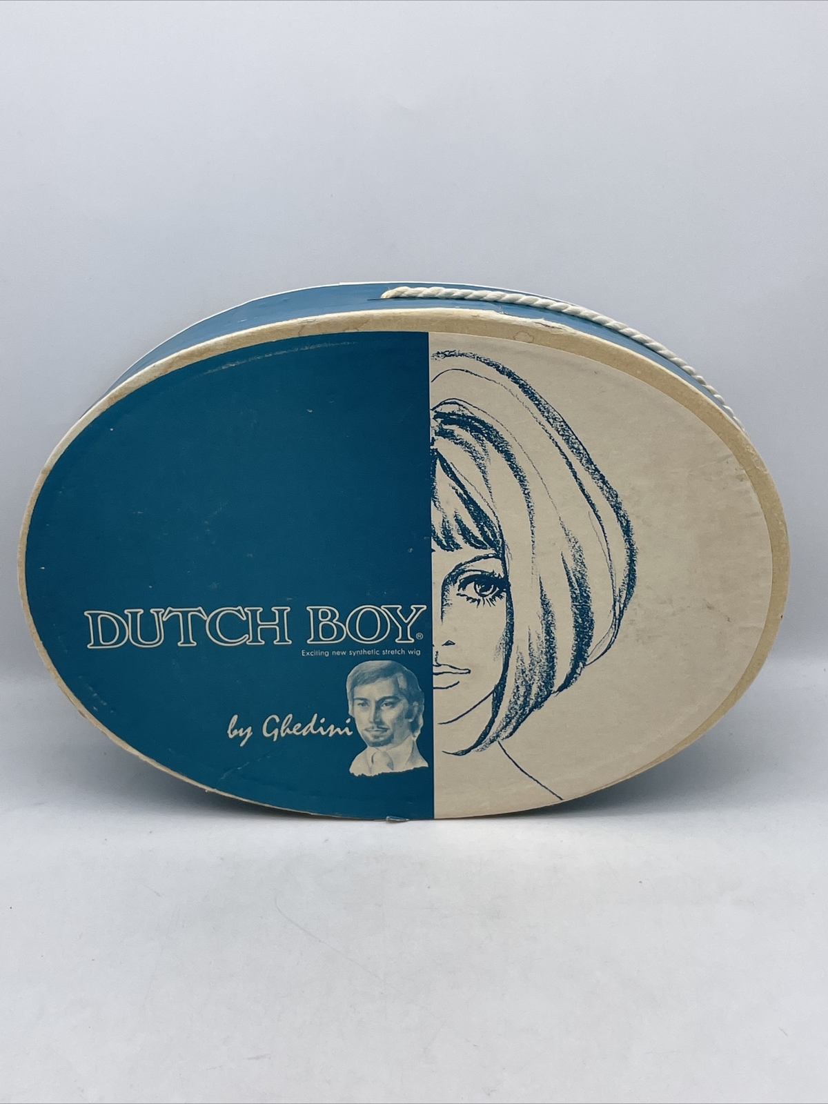Vintage Dutch Boy Wig in Original Box Hong Kong Dynel 50D Photo Prop Advertising