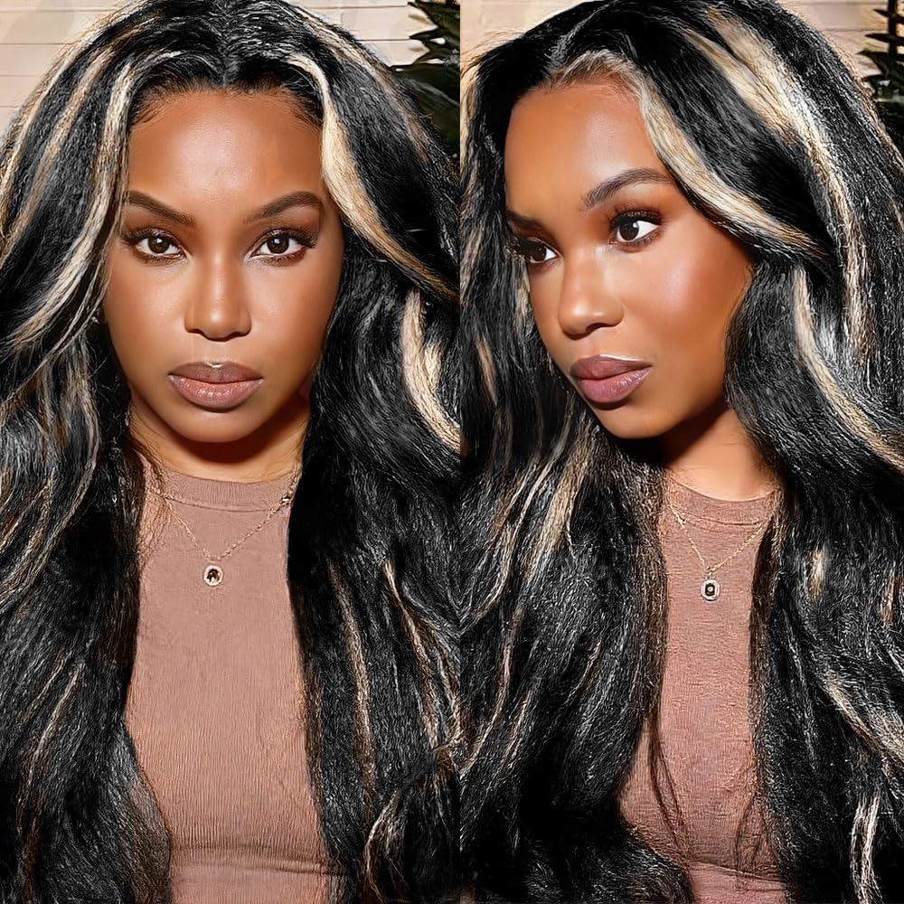 Younghann Color P1B/613 Blonde Kinky Straight Bundles Brazilian Unprocessed