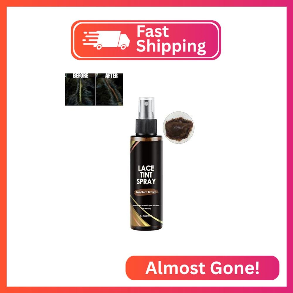 Lace Tint Spray for Wigs – Dark, Medium, and Light Brown Shades for Closures and