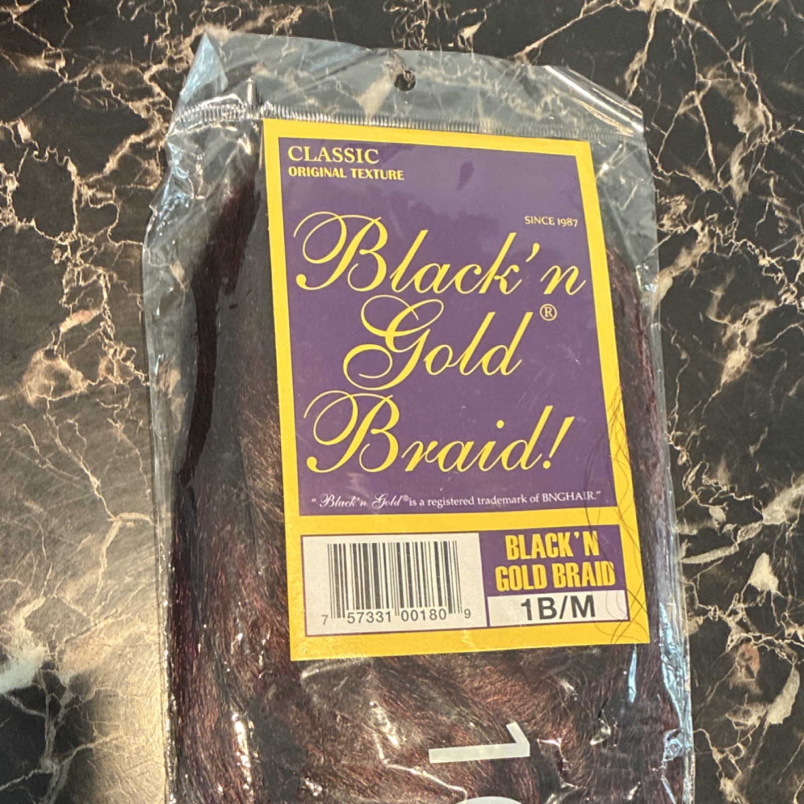 Black ‘n Gold Braid Hair Extension 1B/M Shade, Flame Retardant, Hypoallergenic