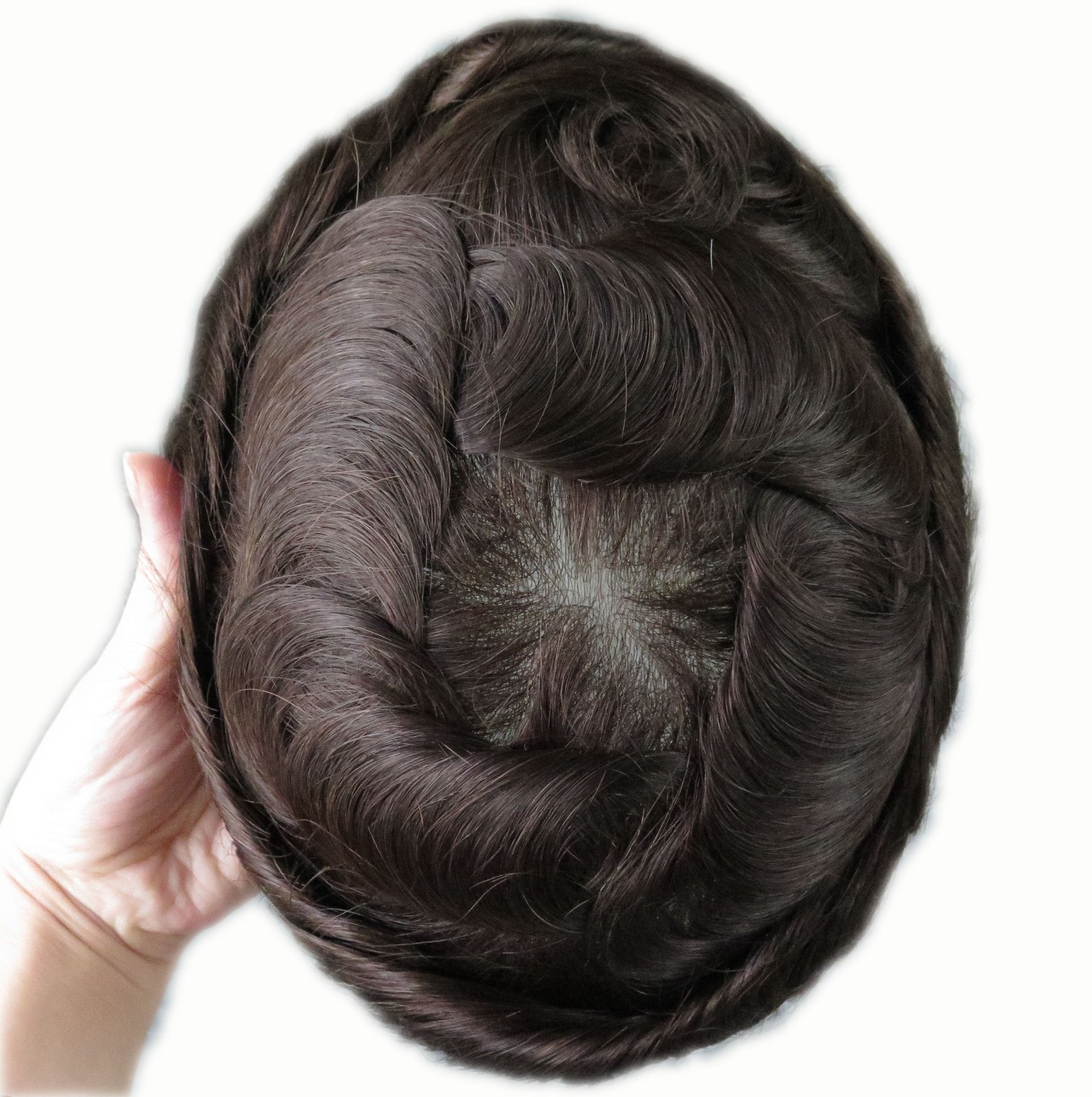 Ultra Thin Skin Super Mens Toupee Human Hair Replacement System Hairpieces 7×9