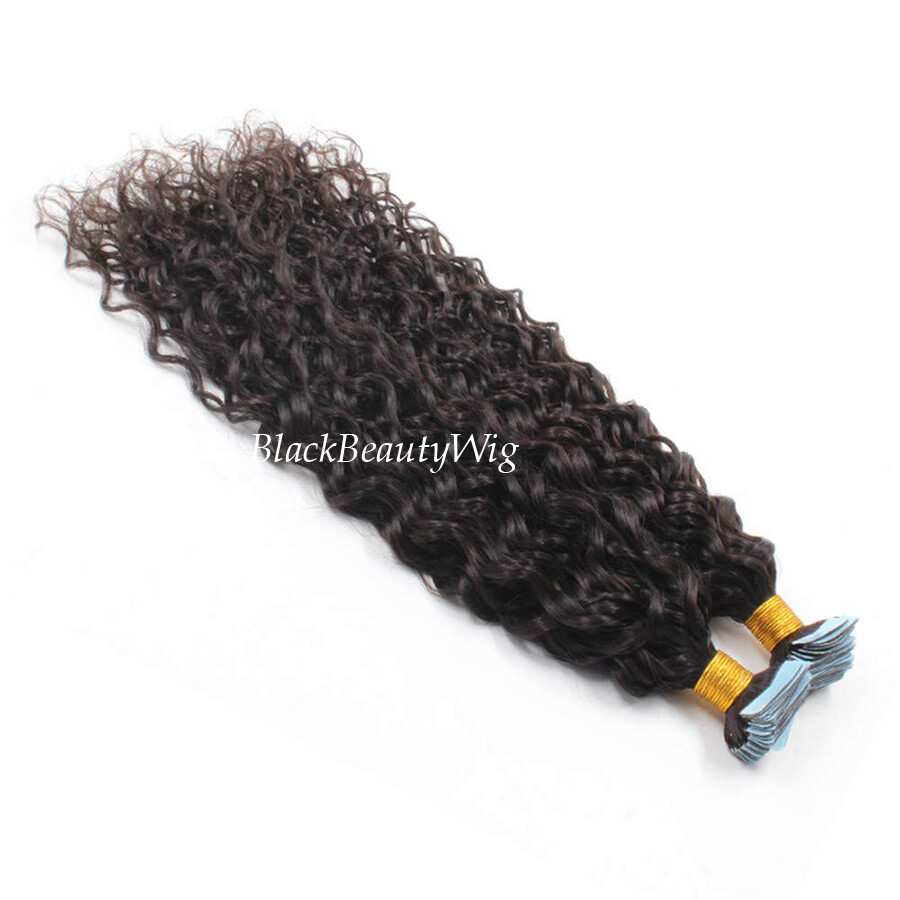 Water Wave Tape in Human Hair Extension Brazilian Skin Weft Tape on Hair 40Pcs